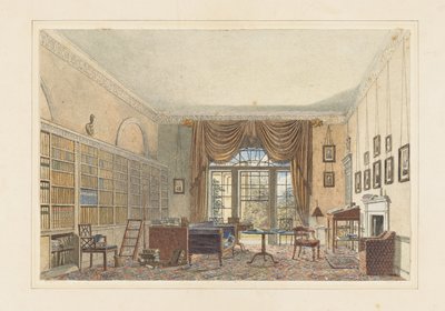 Interno di una biblioteca da Unbekannt Unbekannt